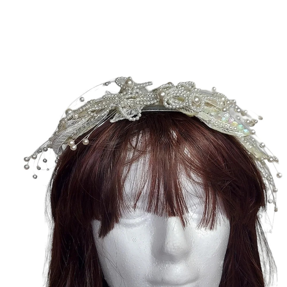 Vintage Jon Bradley Couture Collection Freshwater Pearl Tiara Bridal Headpiece - Picture 8 of 16